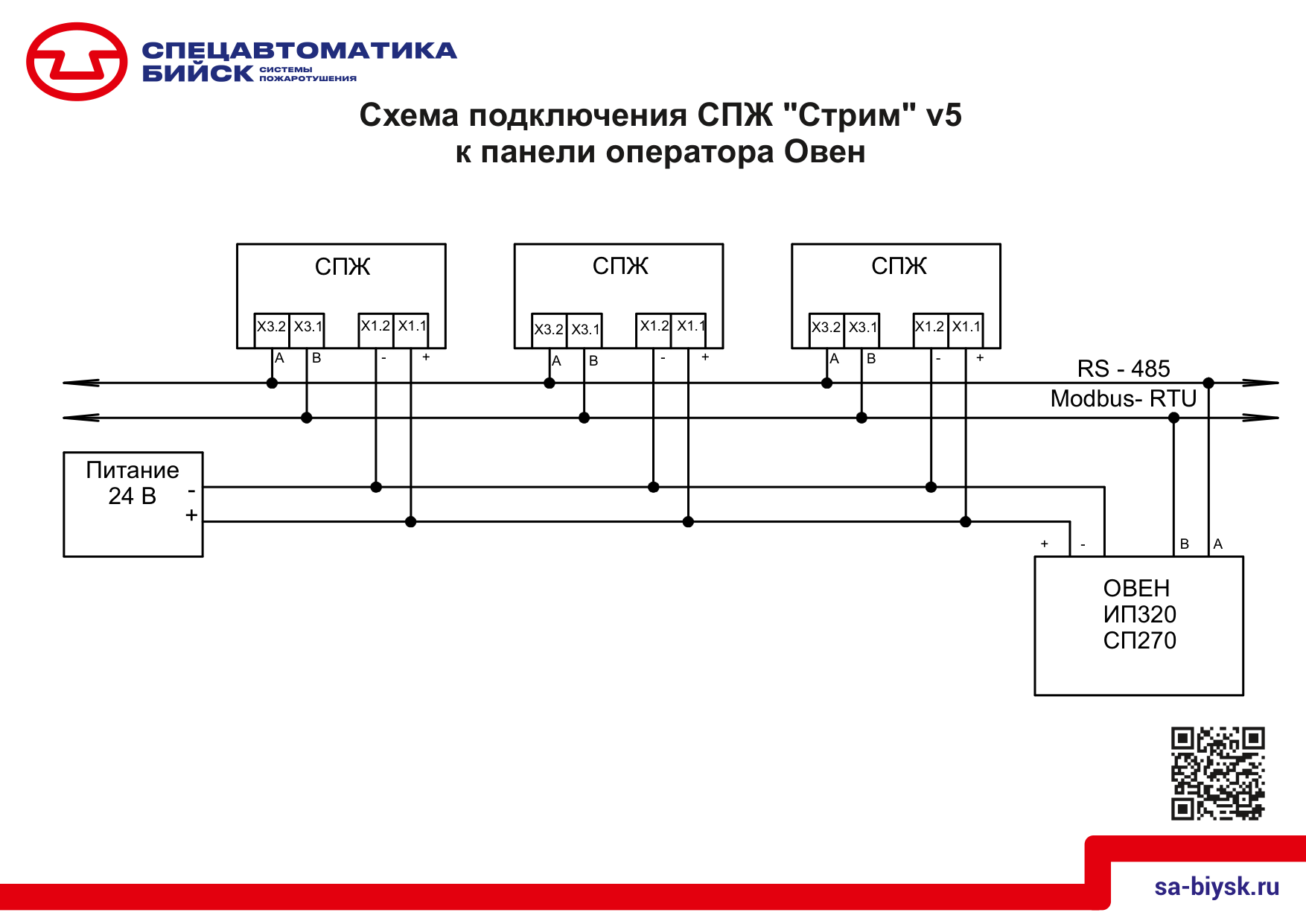 Схема подключения СПЖ Стрим v5 к панели ОВЕН